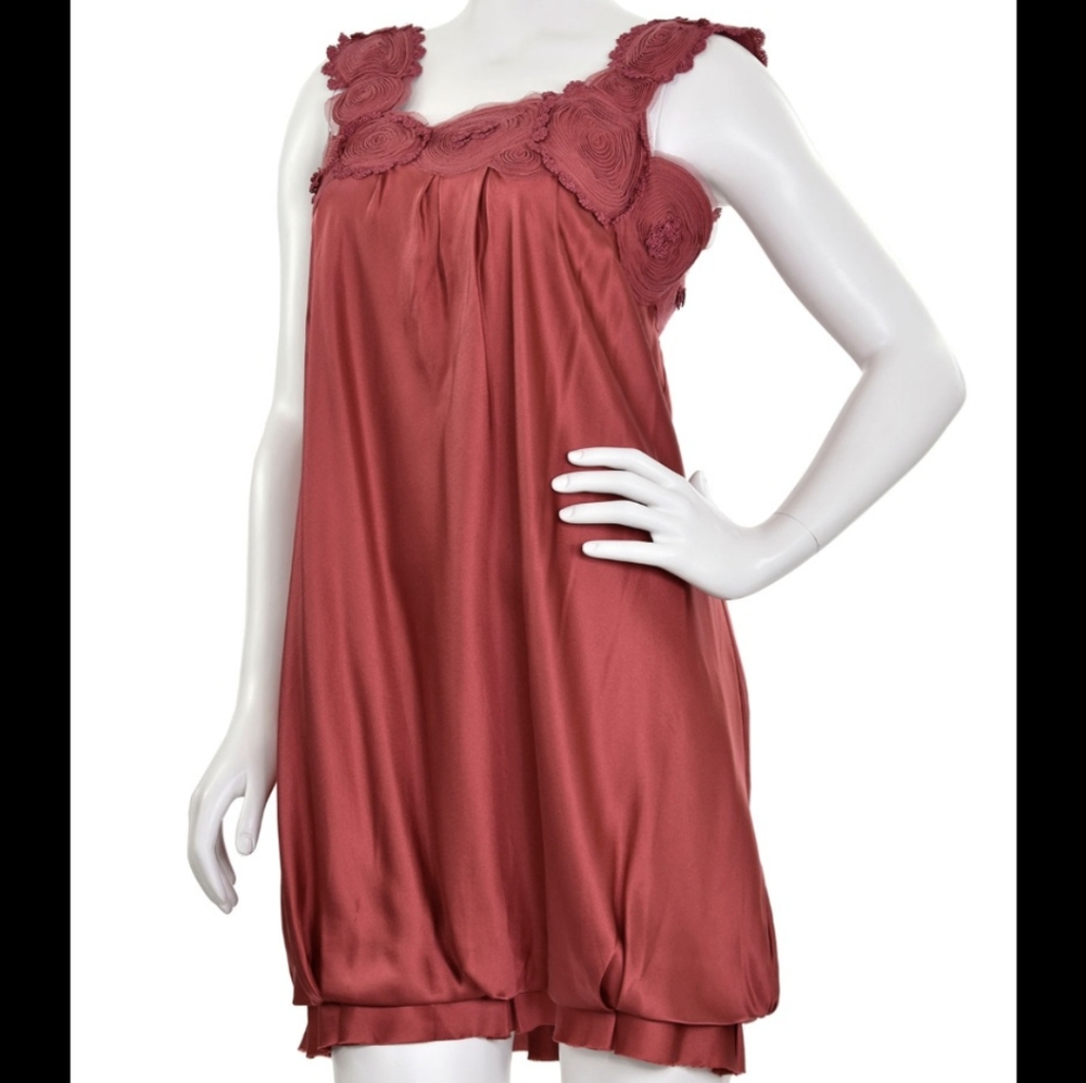 xxs BCBG silk Rossette red dress